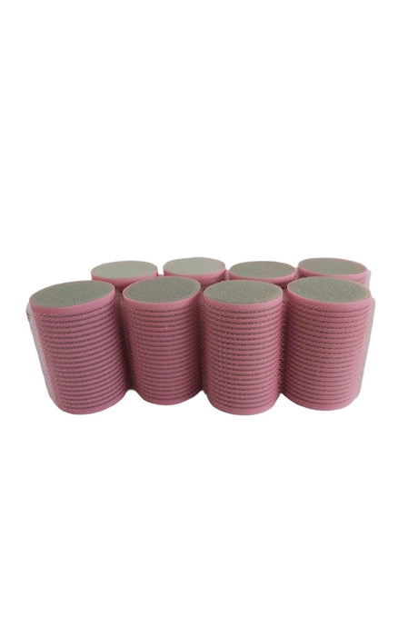 1207 Velcro Sponge Curler 8 Pcs. Diameter 4cm Pink + 12 Pcs. Aluminum Hair Clippers - Swordslife