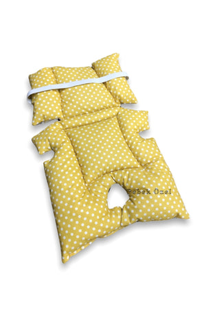 Kinderwagen und Kinderwagen Kissen Taille unterstützt gelb Mond Sterne Polka Dot gemustert