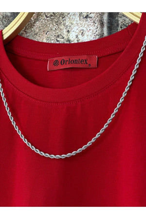 Men'S Red Believe Printed Oversize T-Shirt