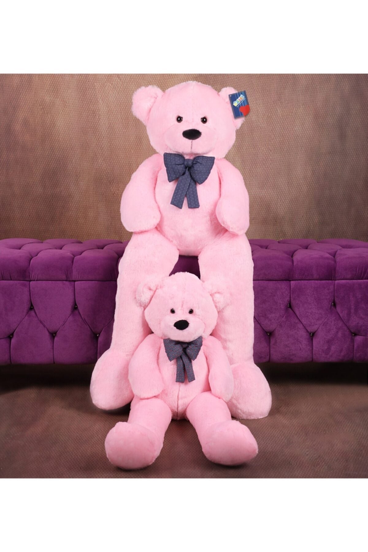Toy 80 Cm Big Teddy Teddy with Bow Tie Pink