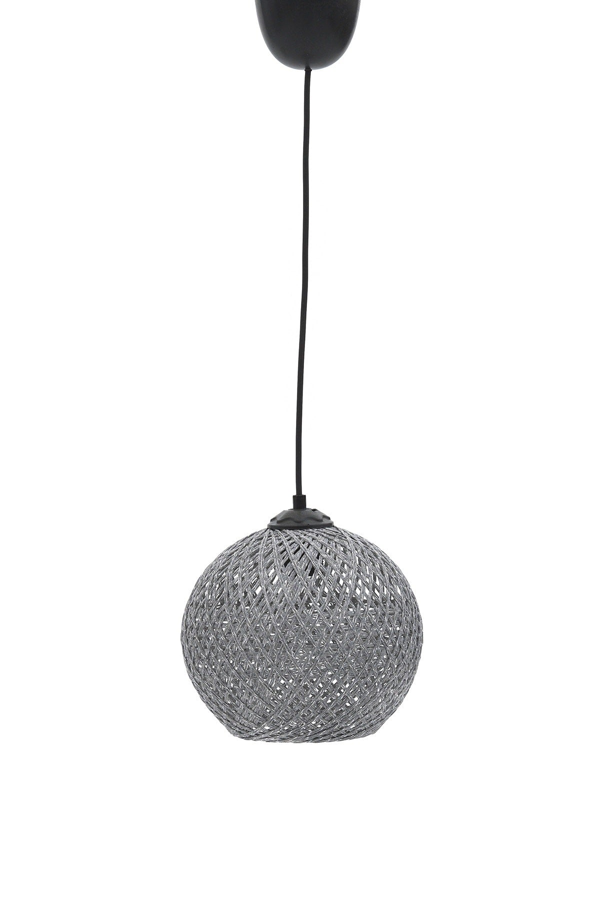 Balle Smoked Pendelleuchte Kugelleuchter Schwarzes Kabel