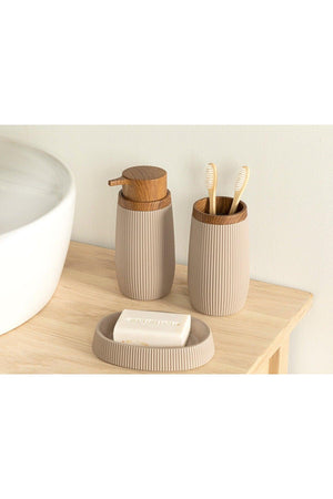 Evelyn 3-Piece Bathroom Set Brown - Swordslife