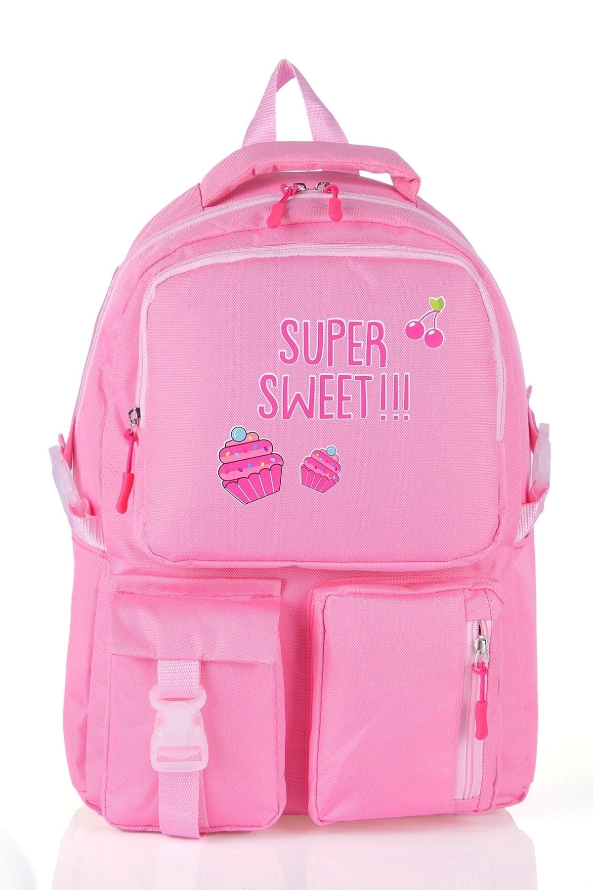Hkn 9012 Primary School Backpack School Bag Multi Compartment Pink