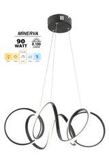 Minerva Black Modern Pendant Lamp LED Chandelier Living Room Kitchen Room LED Chandelier