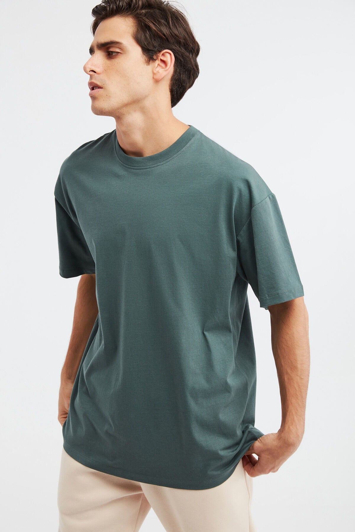 Jett Oversize Dark Green T-Shirt
