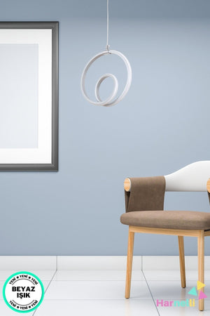 Hallway Living Room White Light Single Led Chandelier Silver Color