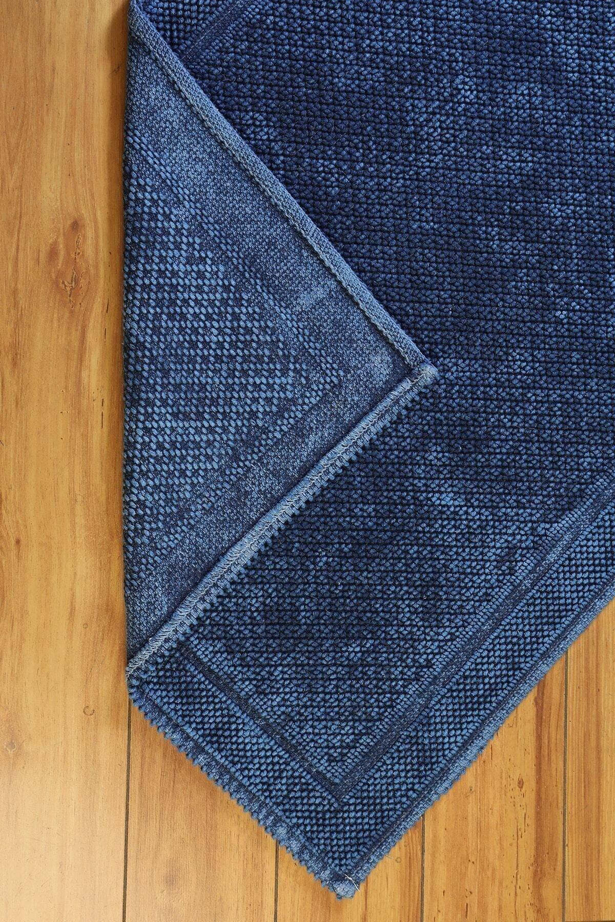 Alize Vintage Series Cotton Rug | Navy Blue - Swordslife