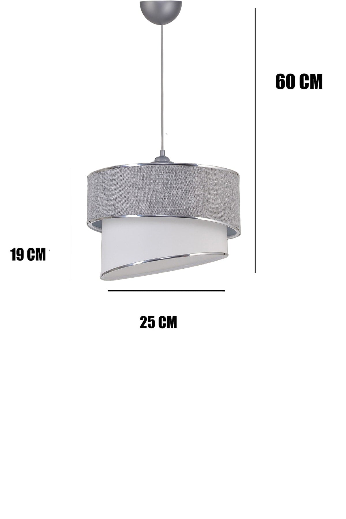 Landra Single Pendant Lamp Chandelier Gray