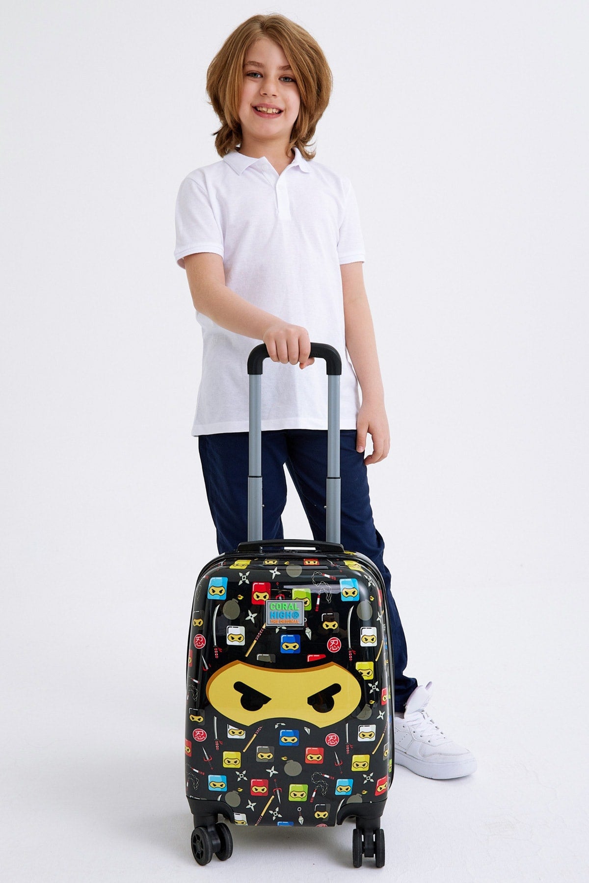 Kids Black Ninja Patterned Luggage 16747