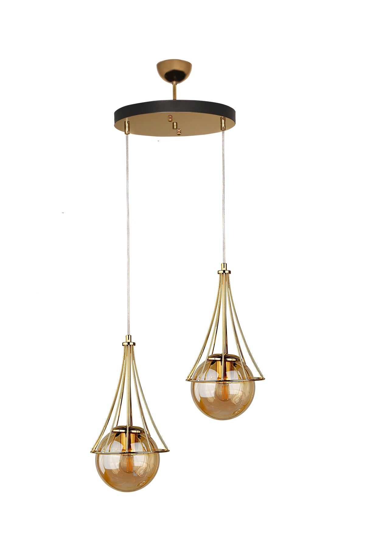 Lapis 2Nd Chandelier Gold-Honey Glop Glass