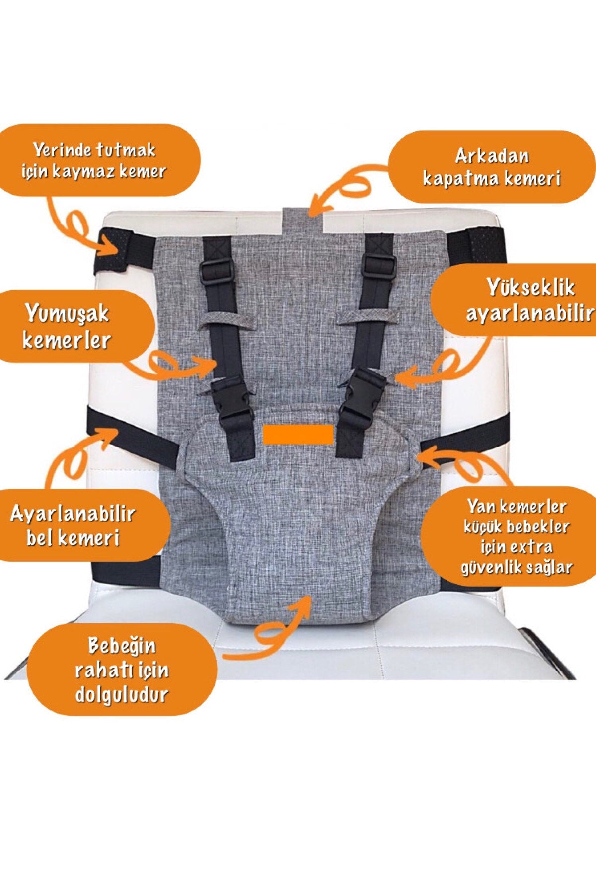 Baby Highchair Safety Belt , Cotton Fabric Adjustable Chair Belt