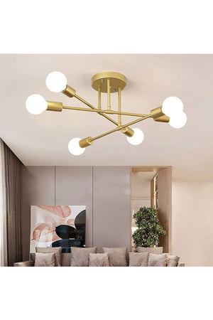 Spider 6-Piece Cross Living Room - Kitchen - Bedroom Ceiling Plate Gold Antique Chandelier (Without Bulb)