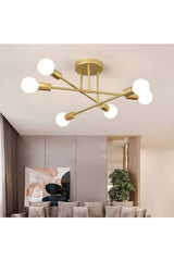 Spider 6-Piece Cross Living Room - Kitchen - Bedroom Ceiling Plate Gold Antique Chandelier (WITHOUT BULB)