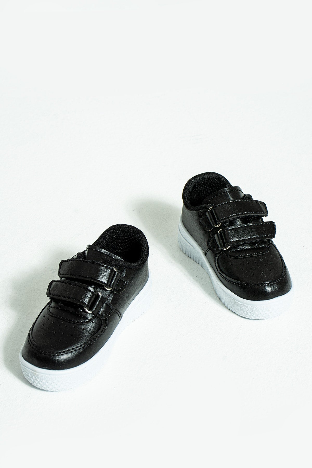 Kids Black and White Sneakers Velcro Kids Shoes