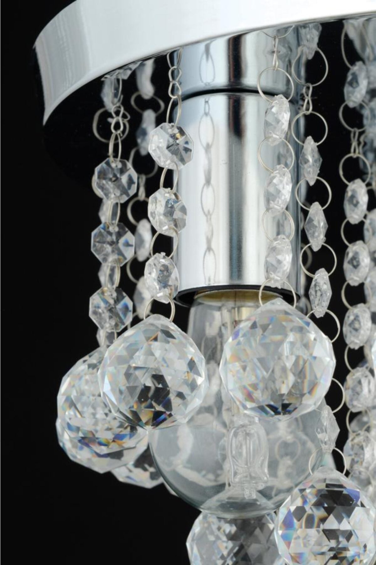 Biga 3-Piece Silver Pendant Lamp With Stone Chandelier