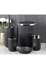 Ayhomee 5 Pieces Black Acrylic Bath Set Set Liquid Soap Dispenser Set - Swordslife