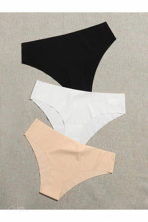 Women's 3-Set Seamless Laser Cut Non-Trace Bikini Slip Panties - Swordslife