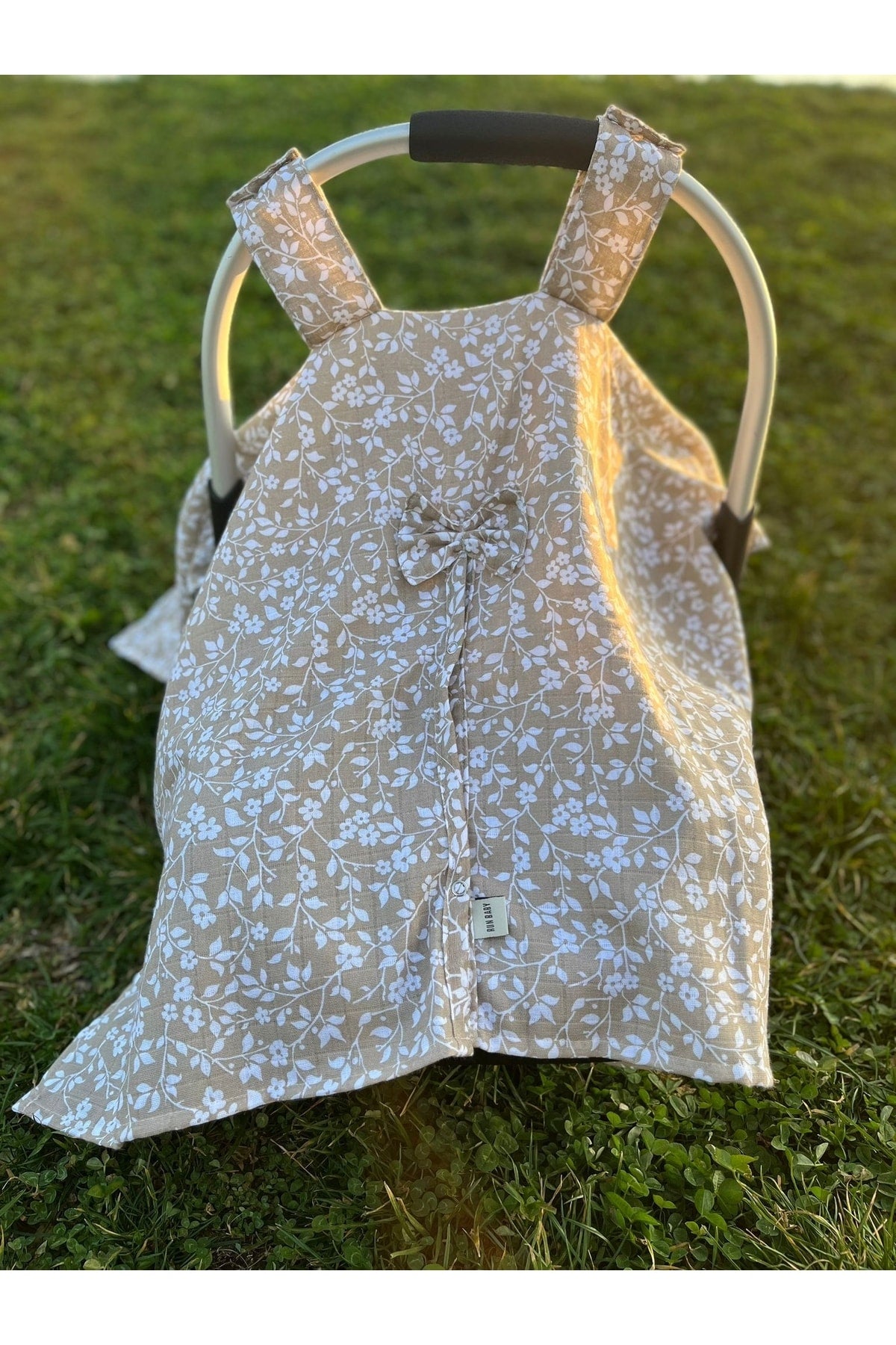 Run Baby Muslin Fabric Scrub Cover (Beige Flower) 75X100Cm