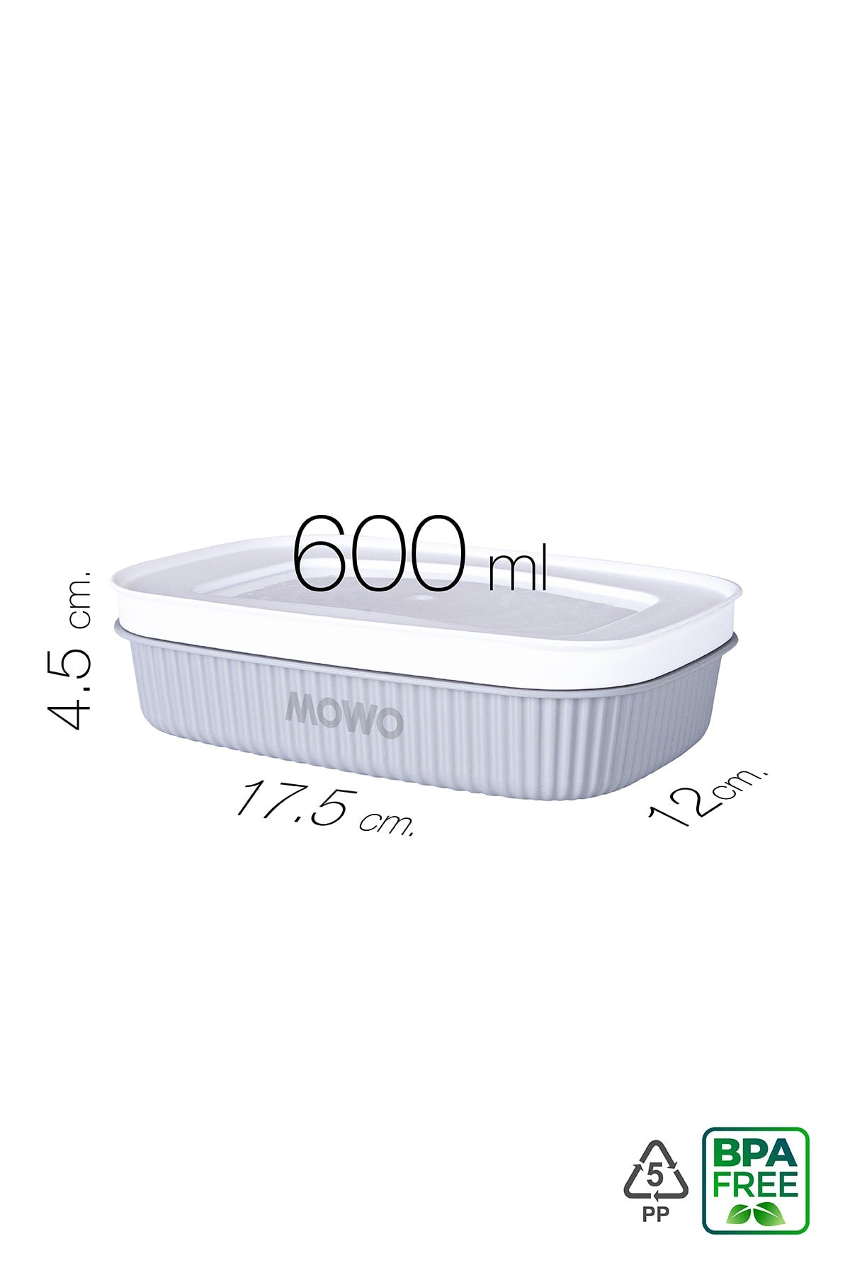 Trove Mini (gray) Breakfast Refrigerator Container with Lid 600ml