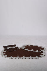 Brown Plush Oval Lacy Closet Set of 3 - Swordslife