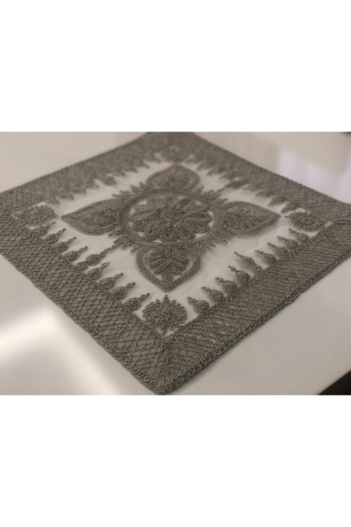 Square Pattern Anglez Cord Embroidered 6 Person Supla Placemat - Swordslife