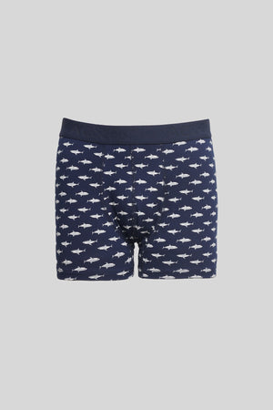 Men'S Navy Blue-Grey 3-Pack Cotton Flexible Boxer