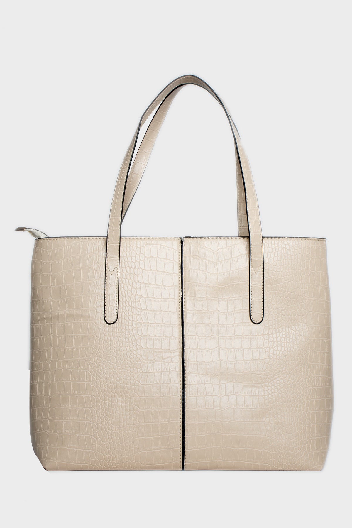 Women'S Crocodile Pattern 2-Sleeve Zippered Large Size Bag Shoulder Bag, Clutch Bag, Laptop Bag