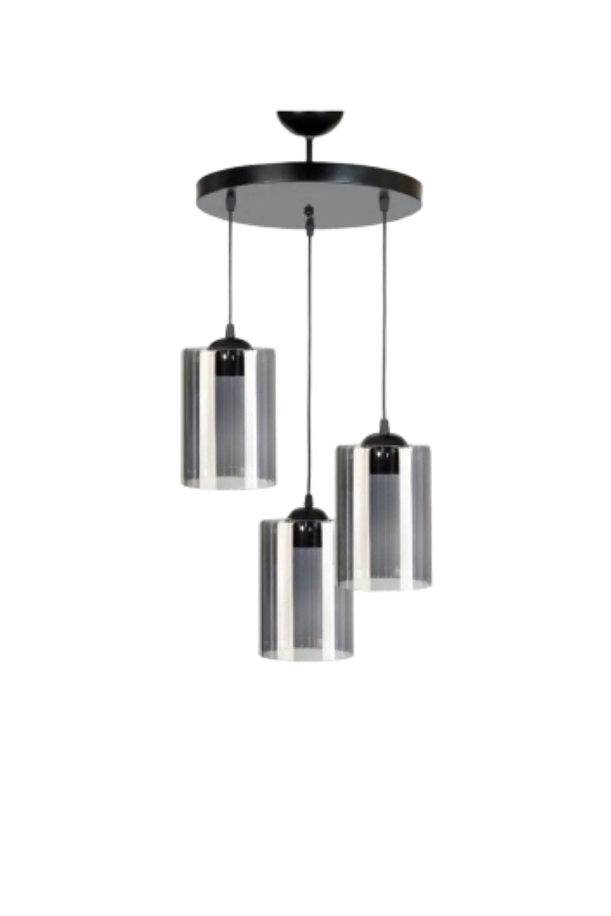 Serap 3-Piece Modern Decorative Smoked Glass Pendant Lamp Chandelier - Bedroom - Living Room - Kitchen - Hall