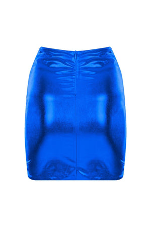 Shine Silvery Blue Mini Skirt - Swordslife