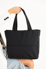 Black Puff Fabric Shoulder And Arm Bag