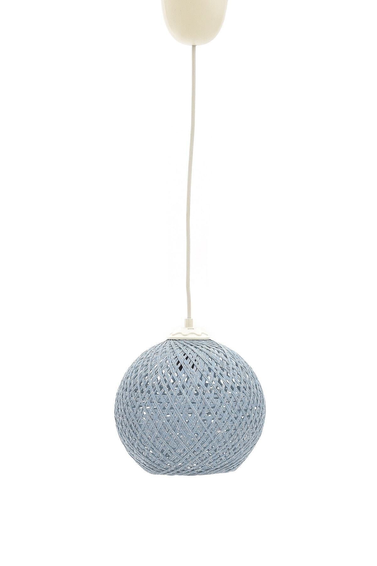 Balle Blau Pendelleuchte Kugel Kronleuchter Weißes Kabel