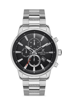 Men's water-resistant wristwatch with stainless steel bracelet