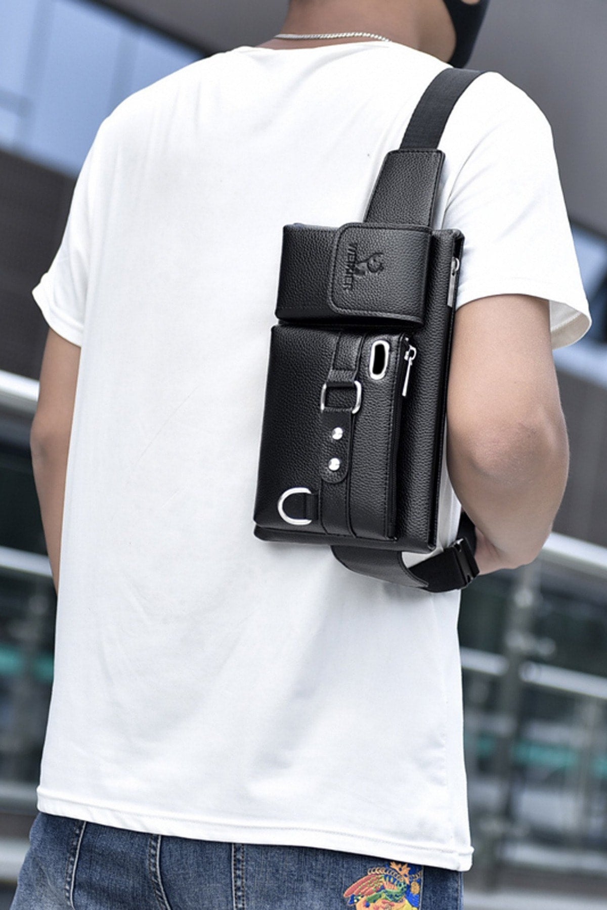 Multifunktionale tägliche Herren-Gürteltasche mit großer Kapazität und Riemen und Taschen für Outdoor-Reisen und Wandern