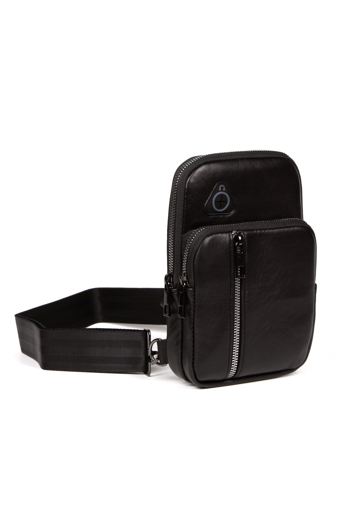 Brust- und Schultertasche aus 100 % echtem Leder mit Kreuzgurt und Kopfhörerausgang ADL-56478