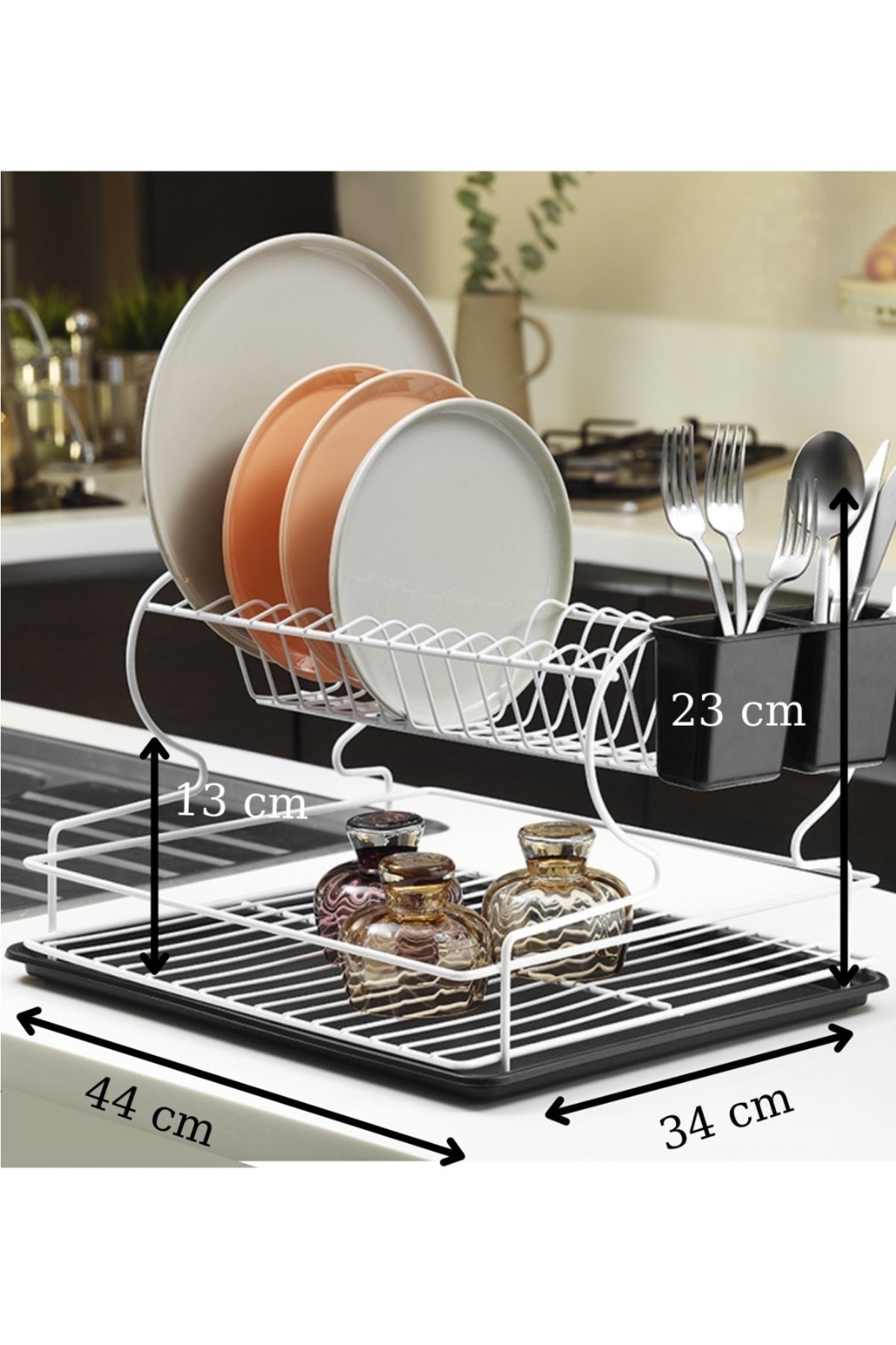 Lifetime Stainless Dish Rack Dish Basket Two-Tier Plate Rack Thermo Plastic Coating White