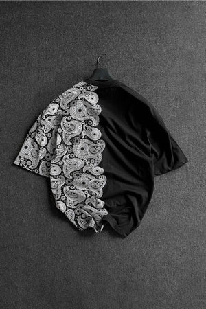 Oversize-T-Shirt mit Halbmuschelmuster für Herren