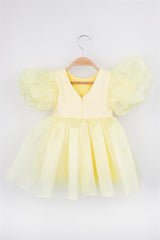 Yellow Crown Organza Girl's Party Dress - Carlene
