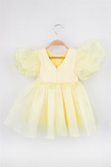 Yellow Crown Organza Girl's Party Dress - Carlene
