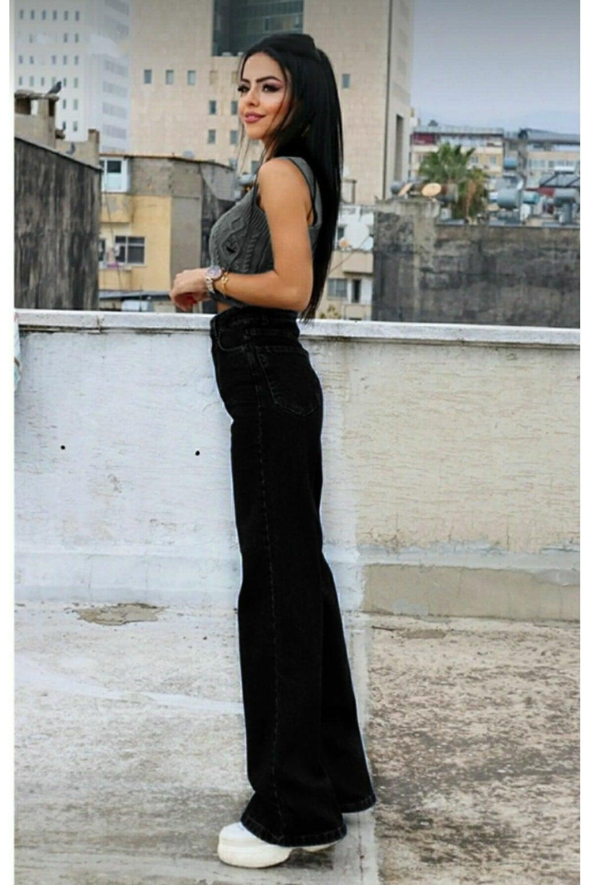 Women's Black High Waist Palazzo Pants - Swordslife