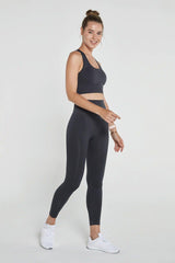 Gela High Waist, Flexible and Gathering Sports Leggings Anthracite - Swordslife