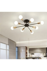 Yıldız Living Room - Kitchen - Cafe Model Ceiling Plate 8-Piece Chandelier (WITHOUT BULB)