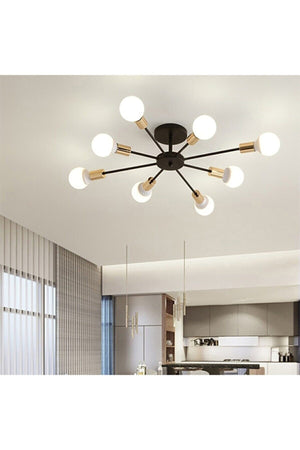 Yıldız Living Room - Kitchen - Cafe Model Ceiling Plate 8-Piece Chandelier (WITHOUT BULB)