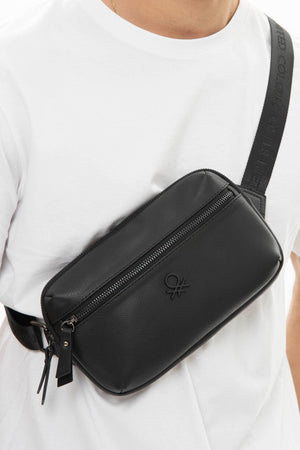 Benetton Herren Gürteltasche Schwarz Bnt1012