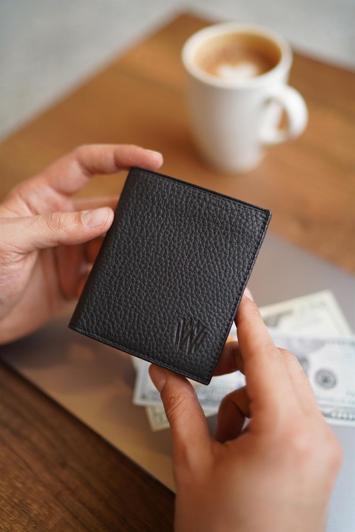 Lisande Genuine Leather Kibar Men'S Wallet Matte Black