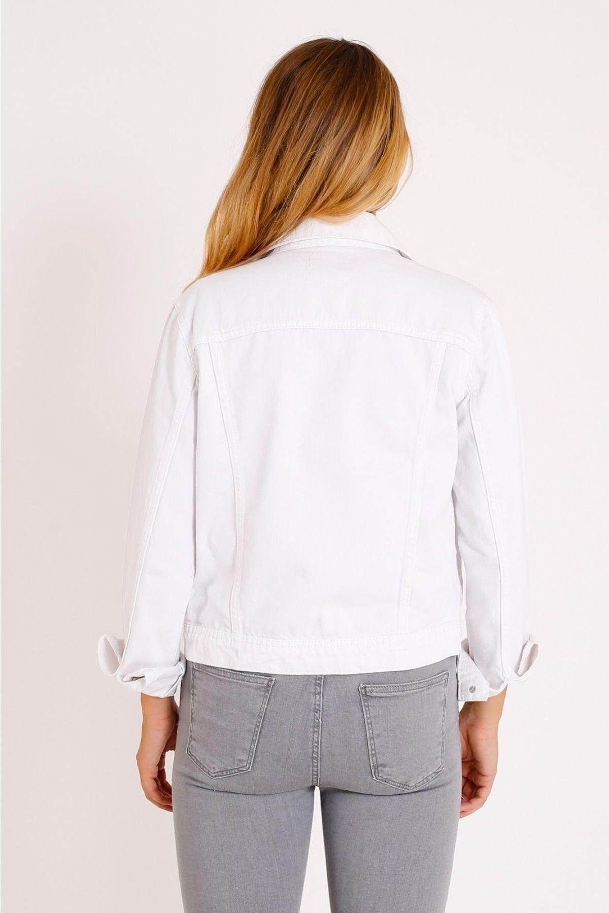 Classic Collar Standard Sleeve Pocket Unlined Short Jeans Women's Jacket Cotton All Seasons - Swordslife