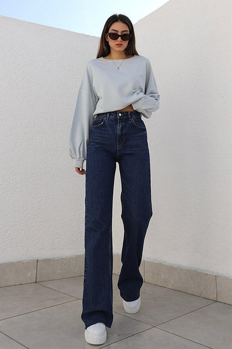 Annick Lycra High Waist Wide Leg Jeans - Swordslife