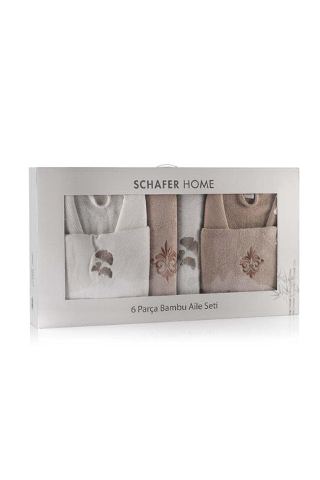 Laura Bamboo Bathroom Set-6 Pcs.-beige-ecru - Swordslife