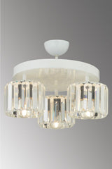 Lara 3-Piece White Yuv.y-10 Crystal Stone Chandelier