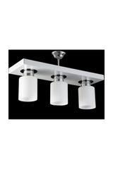 Triple Modern Sports Model Rectangular Tray White Chandelier