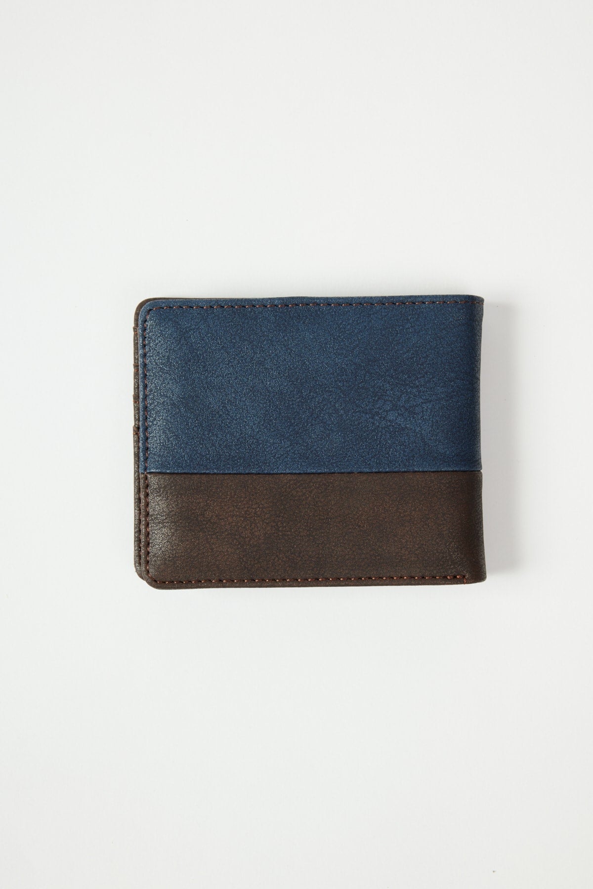Men'S Navy Blue-Brown Wallet